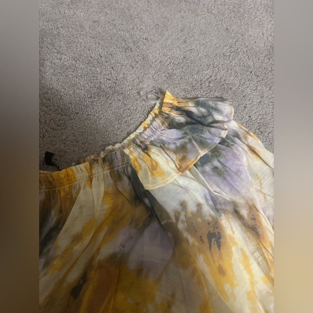 Zac & Rachel Womens Blouse Tie Dye Off Shoulder Boho 3/4 Balloon
Sleeve Large - Picture 9 of 15